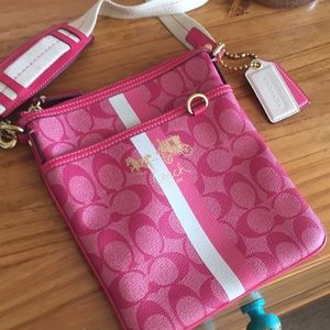 Leather coach crossbody bag